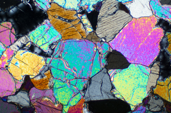 Lames minces de minéraux des roches